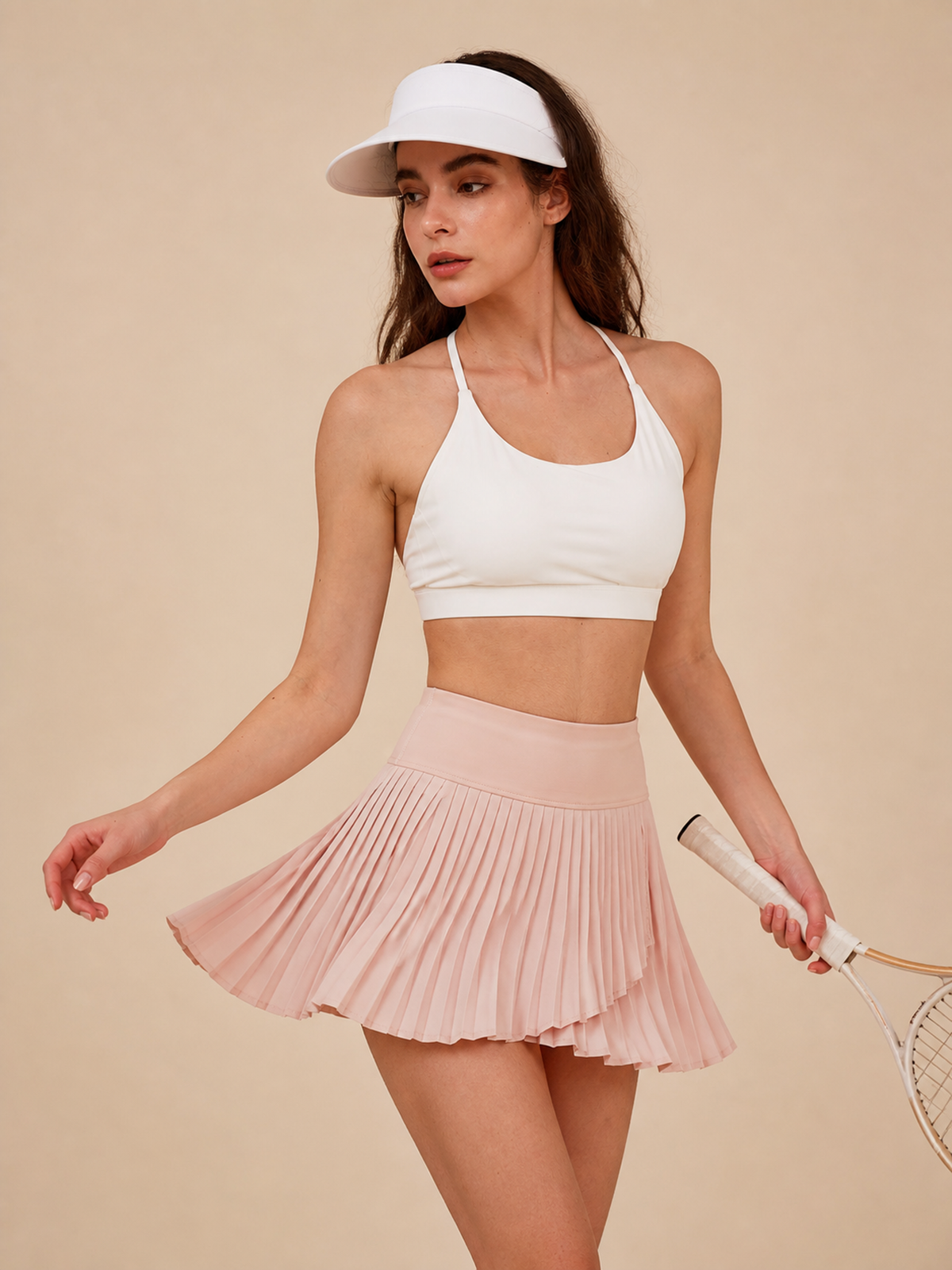 Pleated Tennis Skirt with Inner Shorts – Blush Pink