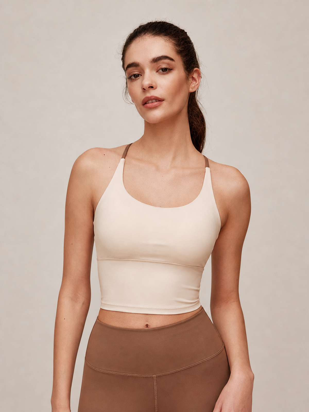 Cross Strap Padded Cami – Soft Apricot