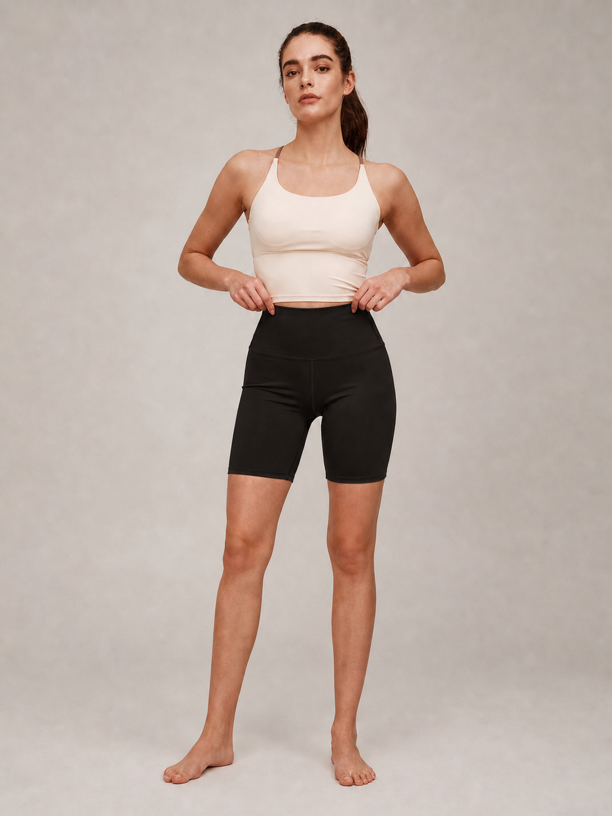 High Waist Cycling Shorts – Black