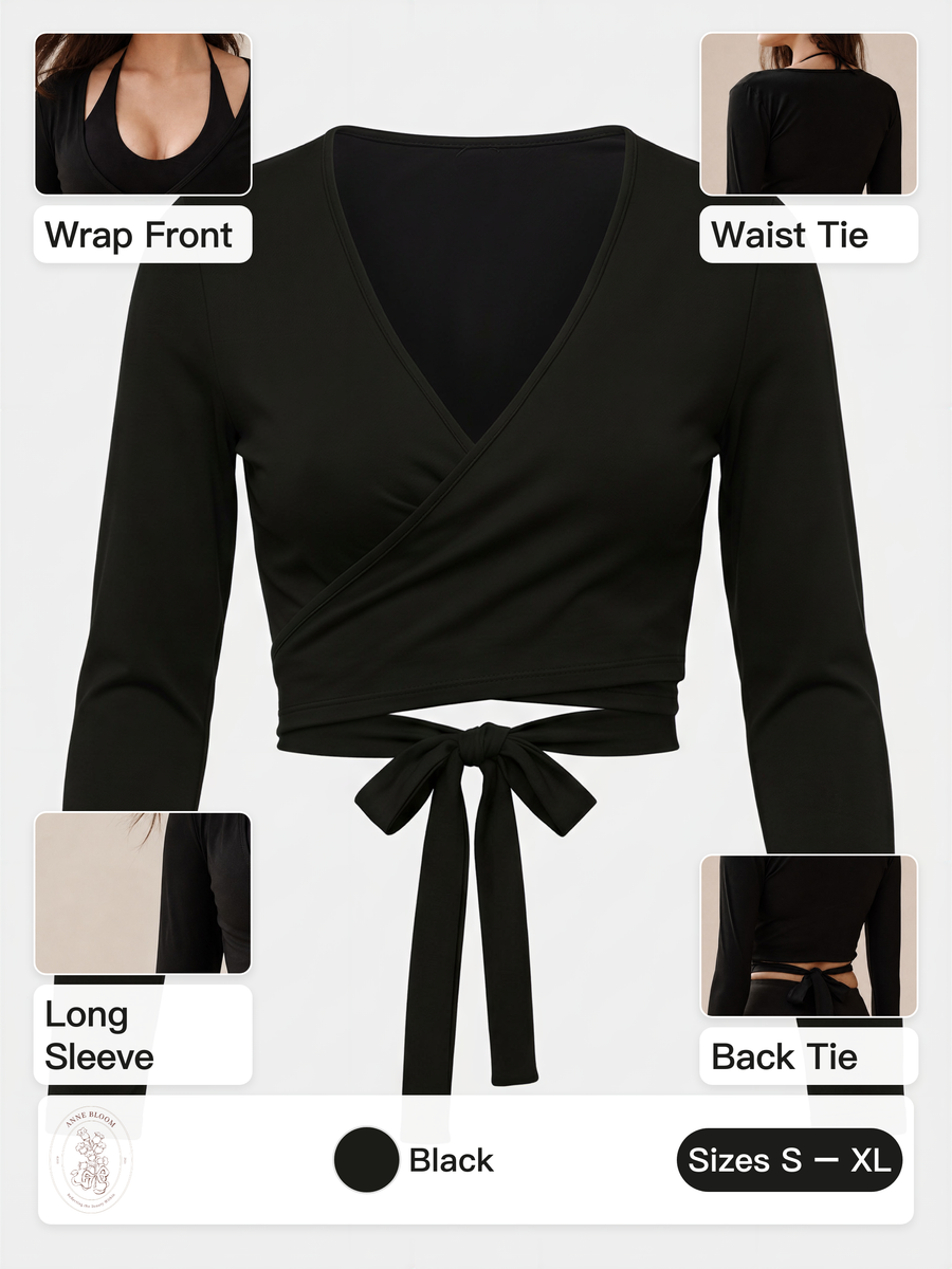 Long Sleeve Wrap Tie Shrug