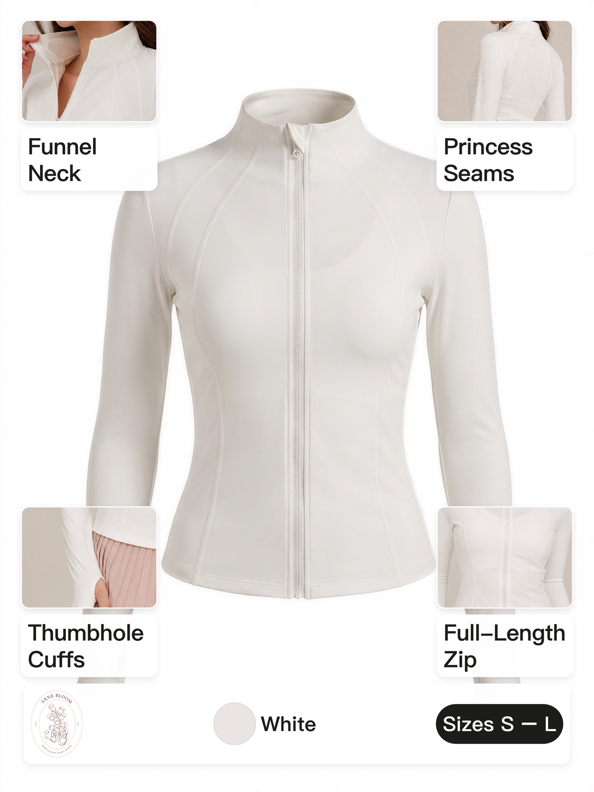 Funnel Neck Full Zip Yoga Jacket